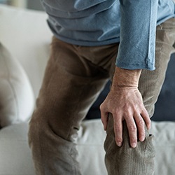 Senior person with knee pain