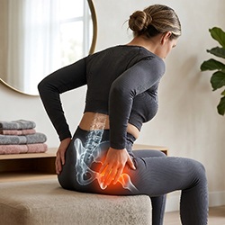 Woman with sciatica nerve pain