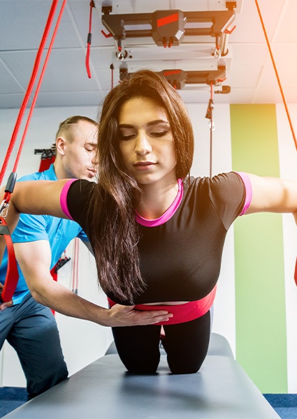 Doctor and patient during muscle energy isometrics appointment